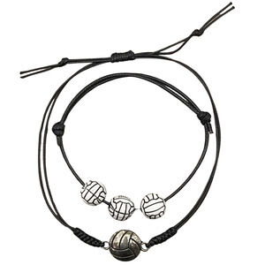 Handmade Braided Baseball Football Basketball Volleyball Sports Bracelets Charms